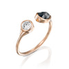 Luna black and white ring - levnaro - לבאנארו