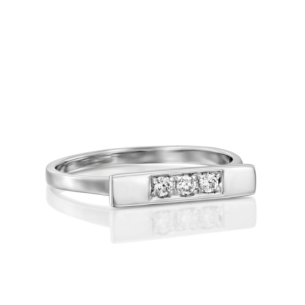 טבעת כסף זהב שטוחה מינימלית מסוגננת flat silver gold ring stylish