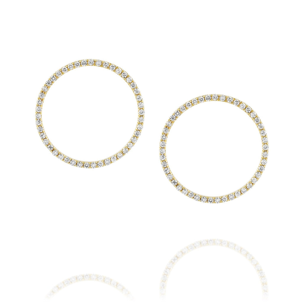 grand diamond circular earrings עגילי יהלומים עיגול חישוק גדולים