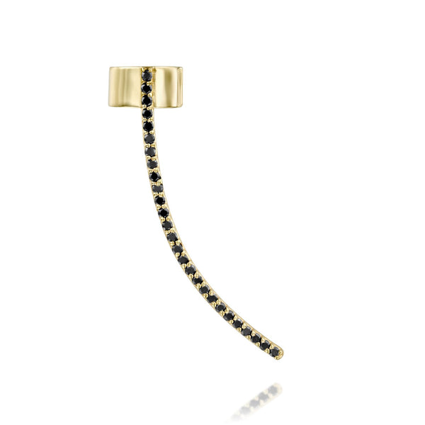 rockstar black earring diamond עגיל זהב רוקסטאר יהלומים שחורים  
