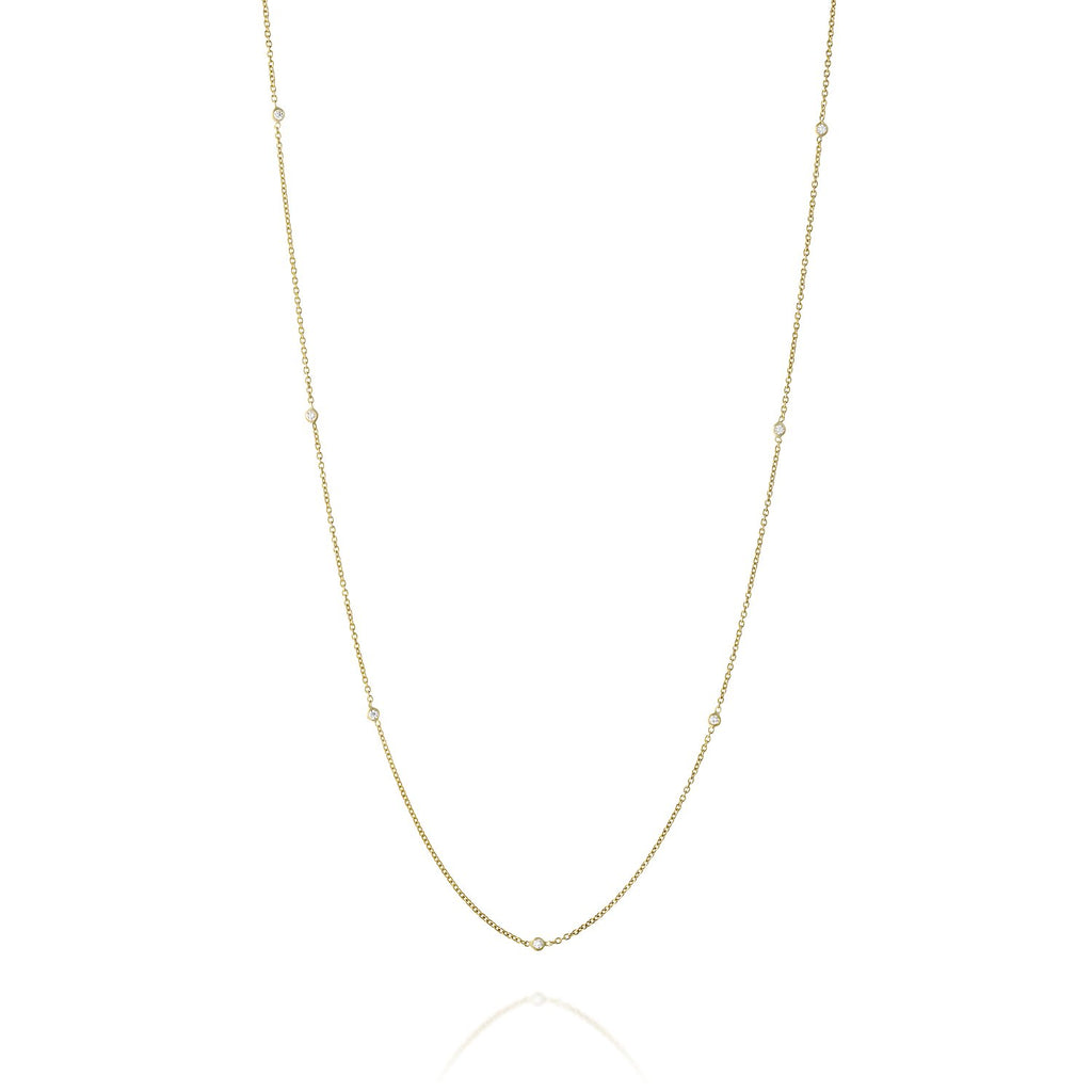 petite gold necklace diamond שרשרת זהב משובצת יהלום זעירים אלגנטיים
