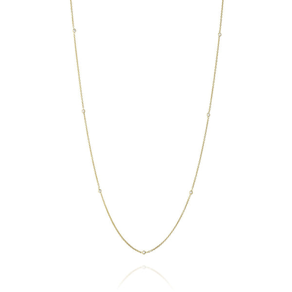 petite gold necklace diamond שרשרת זהב משובצת יהלום זעירים אלגנטיים
