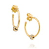 hoop gold diamond universe earrings עגילי חישוק זהב יוניברס משובץ יהלום