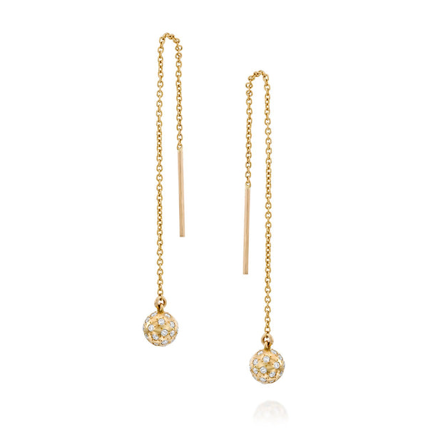 עגילי יקום נופלים מעוצבים יהלומים זהב falling universe gold diamond earings