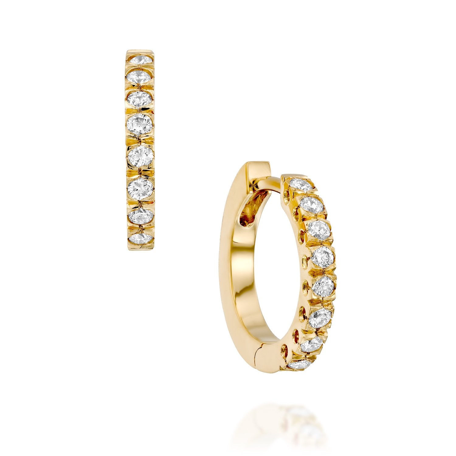 Hoop diamond earrings - levnaro - לבאנארו