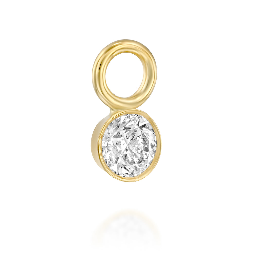 diamond round pendant תליון בשיבוץ יהלום עגול