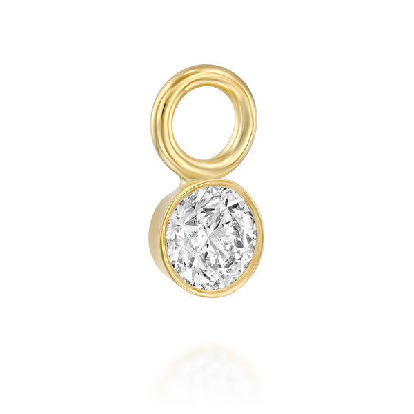 diamond round pendant תליון בשיבוץ יהלום עגול