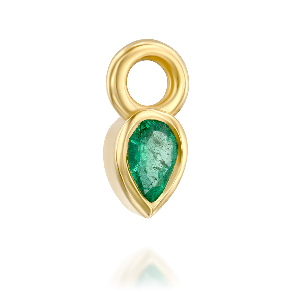תליון אמרלד טיפה זהב יהלום מסוגנן emerald diamond pendent gold