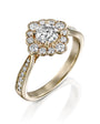 טבעת וינטג׳ משובצת יהלום שחור זהב vintage gold ring diamond elegant