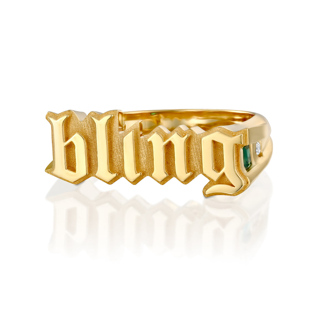 bling gold ring diamond טבעת זהב בלינג משובצת יהלום