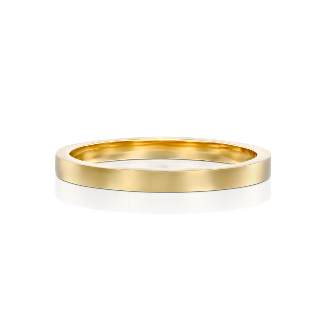 טבעת זהב מפוספסת מרובעת gold line squre ring