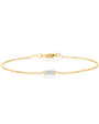 gold bracelet baguette diamond precious צמיד משובץ יהלום בגט זהב מסוגנן