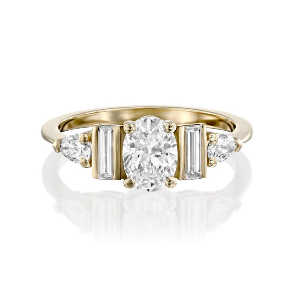 טבעת טוויסטר זהב משובצת יהלום מסוגנן diamond ring gold stylish twister