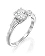 engagment white gold ring round diamond טבעת אירוסין משובצת יהלום עגול זהב לבן