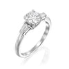 engagment white gold ring round diamond טבעת אירוסין משובצת יהלום עגול זהב לבן
