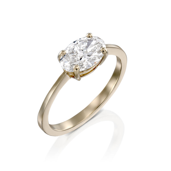 single oval engamnet ring special design טבעת אירוסין אובל יהלום עיצוב ייחודי
