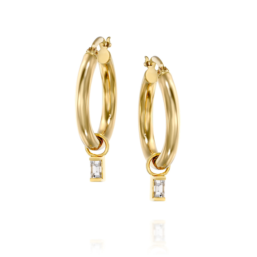 Diamond pendant - Baguette shaped - levnaro - לבאנארו