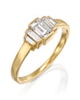 baguette diamond steps ring precious טסעת יהלום בגט מדורג זהב יוקרתית