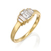 baguette diamond steps ring precious טסעת יהלום בגט מדורג זהב יוקרתית