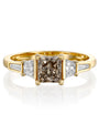 gold brown diamond ring luxary טבעת יהלום חום זהב יוקרתית