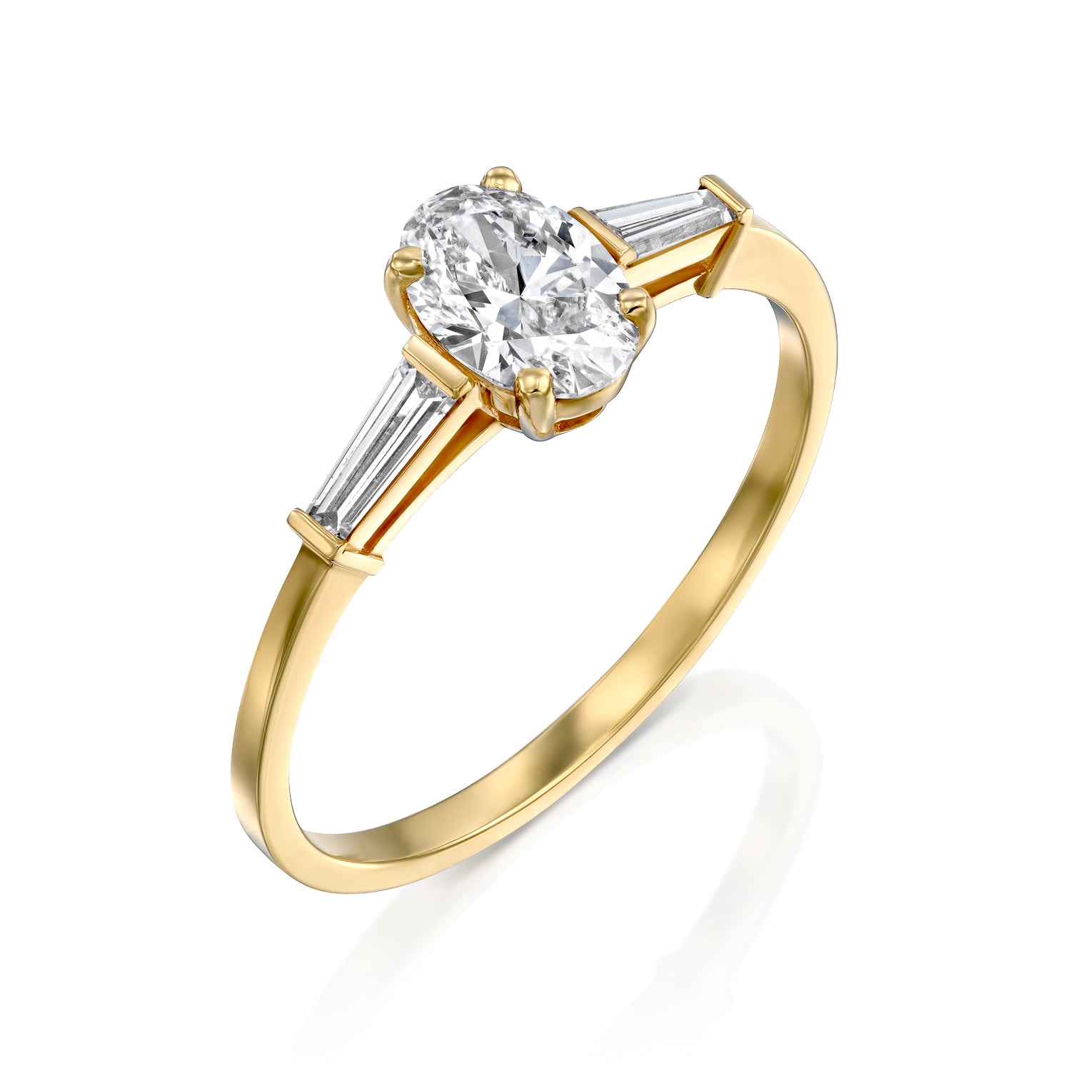gold diamond ring luxary oval טבעת אובל משובצת יהלום יוקרתי זהב