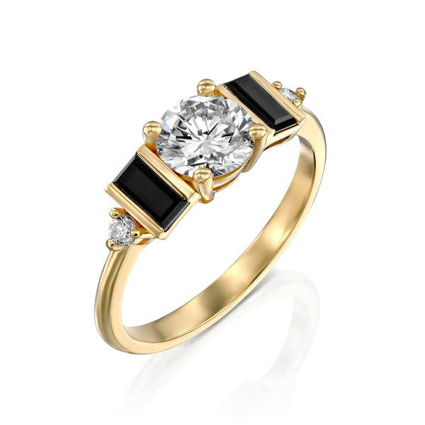 twister diamond black ring precious design טבעת טוויסטר שחור יהלום עיצוב יוקרתי