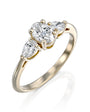 טבעת אובל יוקרתית משובצת יהלומים זהב gold diamond ring oval luxary