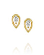 gold drop diamond earings luxary עגילי זהב משובץ יהלום טיפה יוקרתי