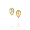 gold drop diamond earings luxary עגילי זהב משובץ יהלום טיפה יוקרתי