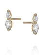 עגילי יהלום טיפה כפול מעוצב diamond drop earings luxary design