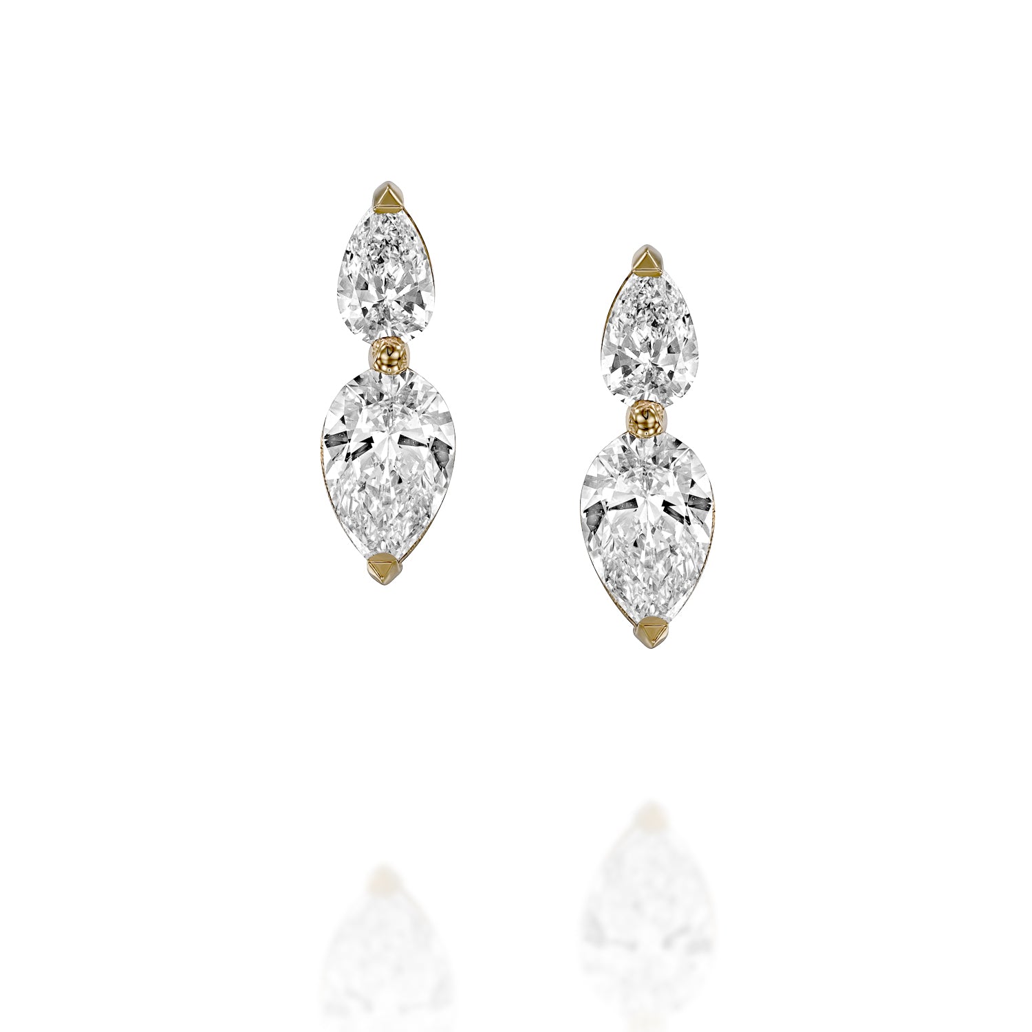 twinning pear earrings - levnaro - לבאנארו