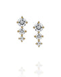 עגילי יהלום משולש יוקרתי זהב diamond tripple earings precious gold