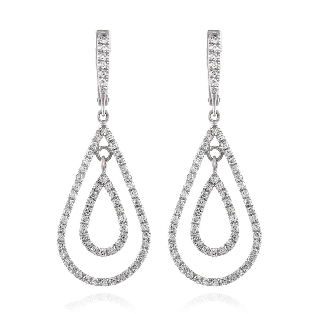 stylish diamond earings precios hollow drop עגילי יהלום טיפה חלולה יוקרתי מסוגנן