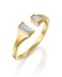 open split diamond ring gold טבעת יהלום זהב פתוחה מפוצלת יוקרתית