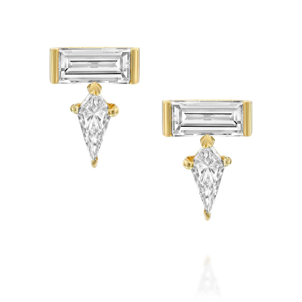 precious diamond gold earings עגילי יהלום מפוארים זהב 