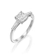 טבעת נסיכה יהלום מרובע זהב לבן יוקרתי princces diamond white gold ring luxary