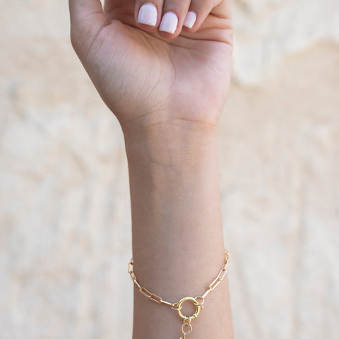 gold bracelet with pendent צמיד זהב יוקרתי עם תליון לבחירה
