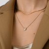 gold diamond necklace שרשרת זהב משובצת יהלום מסוגנן יוקרתי