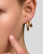thick gold hoop earings luxary עגיל זהב חישוק עבה יוקרתי