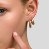 thick gold hoop earings luxary עגיל זהב חישוק עבה יוקרתי